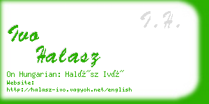 ivo halasz business card